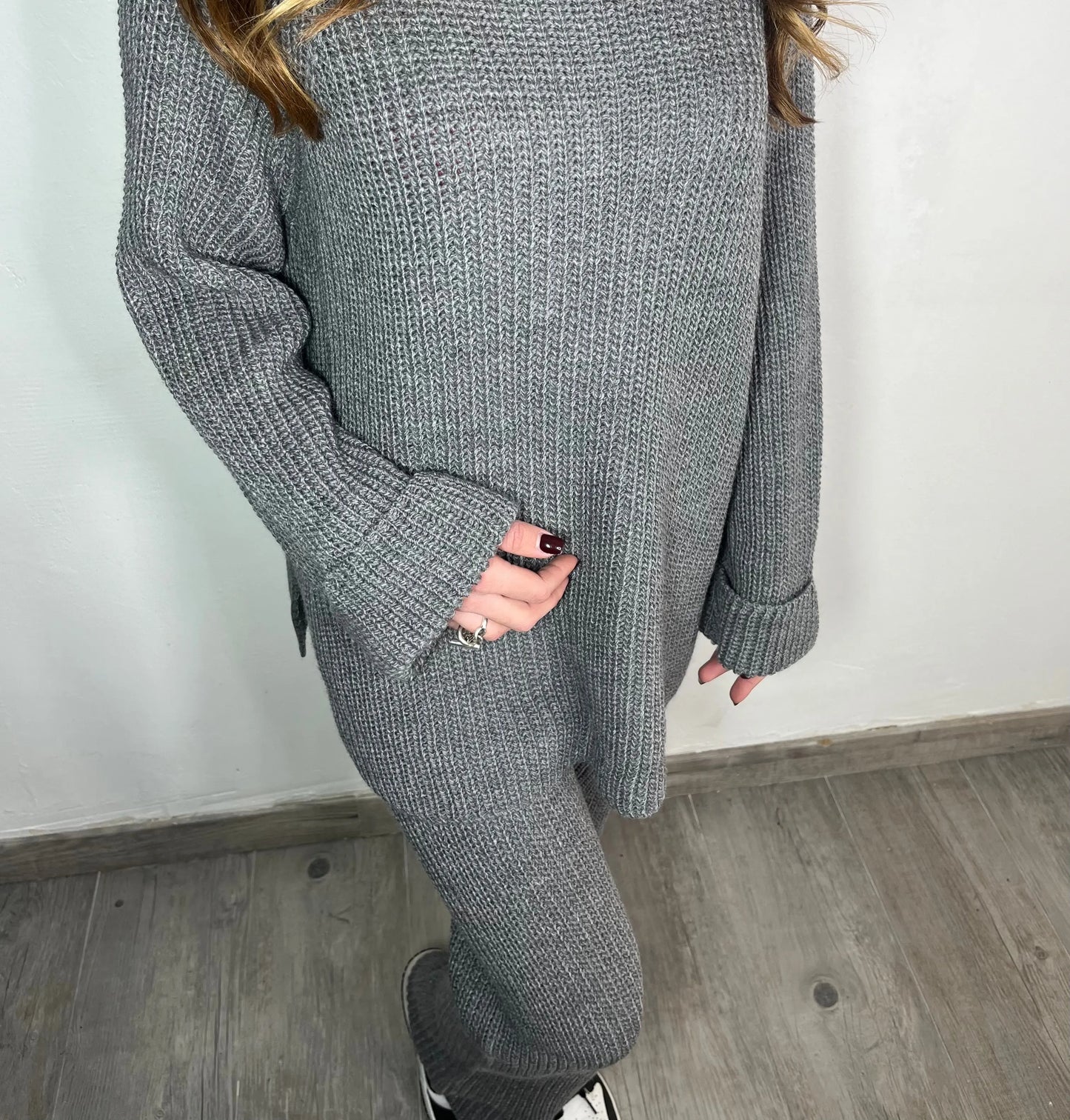 Ensemble en maille - GRIS (Pull/Pantalon) THE ONE STORE